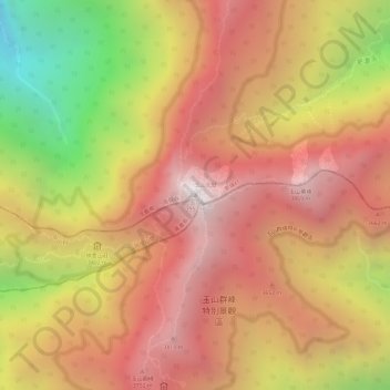 Carte topographique 玉山, altitude, relief