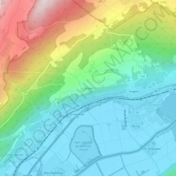 Carte topographique Combes, altitude, relief
