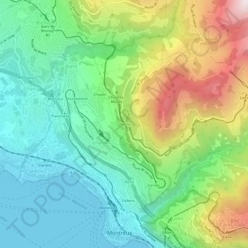 Carte topographique Chamby, altitude, relief