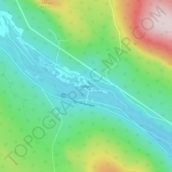 Carte topographique Höljes, altitude, relief