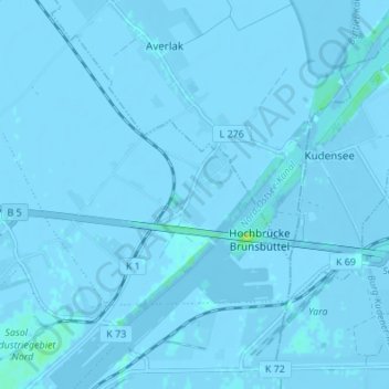 Carte topographique Blangenmoor, altitude, relief