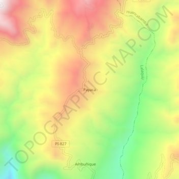 Carte topographique Payaca, altitude, relief