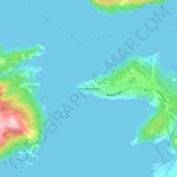 Carte topographique Hemnesberget, altitude, relief