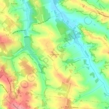 Carte topographique Le Baradieu, altitude, relief