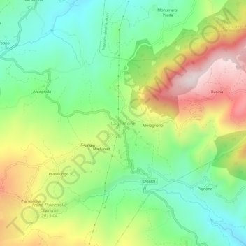 Carte topographique Lagrimone, altitude, relief