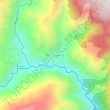 Carte topographique Monopamba, altitude, relief