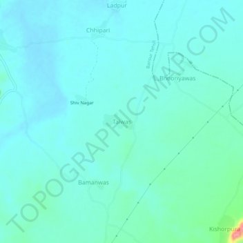 Carte topographique Talwas, altitude, relief
