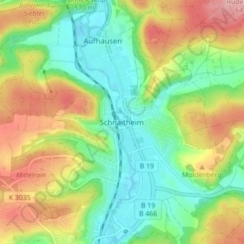 Carte topographique Schnaitheim, altitude, relief