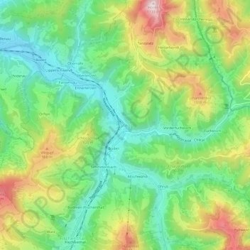 Carte topographique Steg, altitude, relief