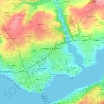 Carte topographique Le Relecq, altitude, relief