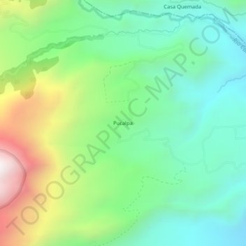 Carte topographique Pucalpa, altitude, relief