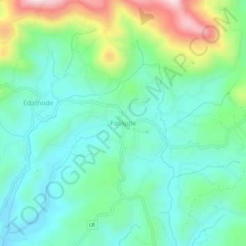 Carte topographique Parappa, altitude, relief