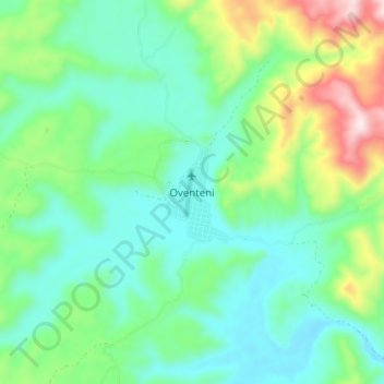 Carte topographique Oventeni, altitude, relief