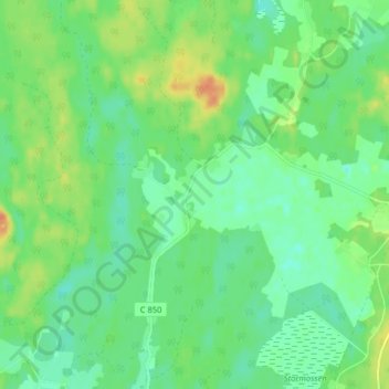 Carte topographique Rödmossa, altitude, relief