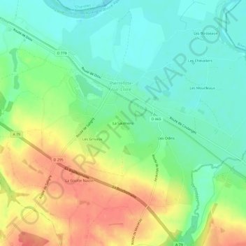 Carte topographique La Saulnière, altitude, relief