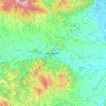 Carte topographique Prokuplje, altitude, relief