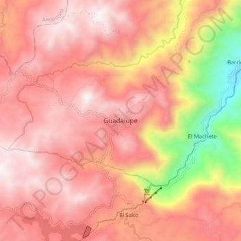 Carte topographique Guadalupe, altitude, relief