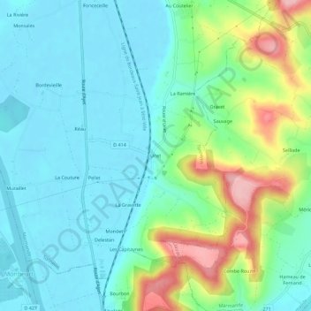 Carte topographique Unet, altitude, relief