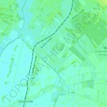 Carte topographique Karlshöfenermoor, altitude, relief