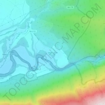 Carte topographique Usún / Usun, altitude, relief