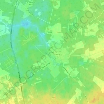 Carte topographique La Rivière, altitude, relief