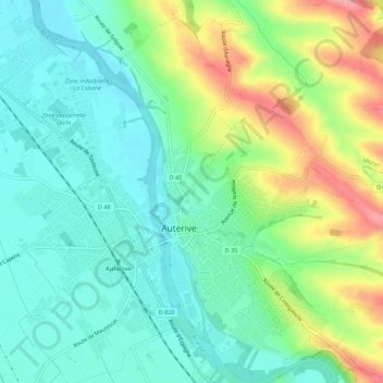 Carte topographique La Gravette, altitude, relief