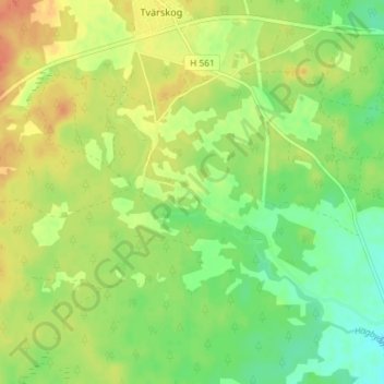 Carte topographique Mortorp, altitude, relief