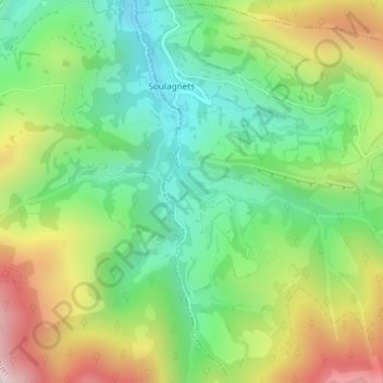 Carte topographique Cascade du Pan, altitude, relief