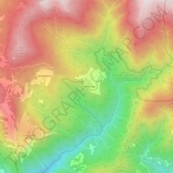Carte topographique Alpe di Massa, altitude, relief