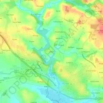 Carte topographique Laluisso, altitude, relief