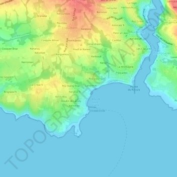 Carte topographique Sainte-Évette, altitude, relief