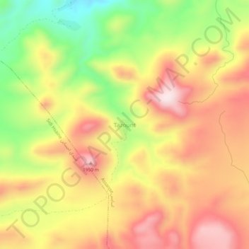 Carte topographique Tazount, altitude, relief