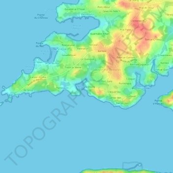 Carte topographique Anse du Bourg, altitude, relief