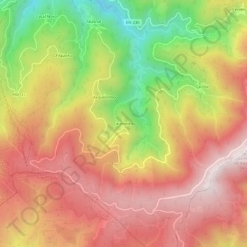 Carte topographique Catarredor, altitude, relief