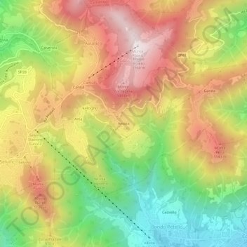 Carte topographique Amora, altitude, relief