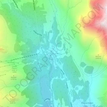 Carte topographique San Bernardino, altitude, relief