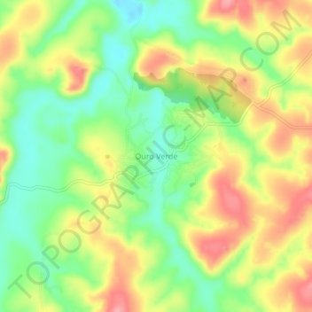 Carte topographique Ouro Verde, altitude, relief