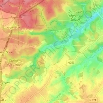 Carte topographique Gaillemarde, altitude, relief