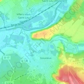 Carte topographique Chaumont, altitude, relief