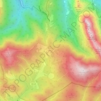 Carte topographique Urkiola, altitude, relief