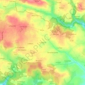 Carte topographique Le Château, altitude, relief