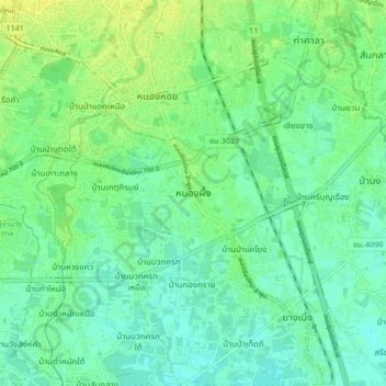 Carte topographique Nong Phueng, altitude, relief