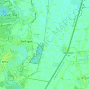 Carte topographique Hasseberg, altitude, relief