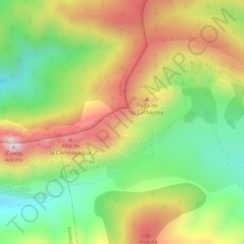 Carte topographique Galicia, altitude, relief