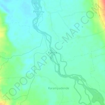 Carte topographique Kaleke, altitude, relief