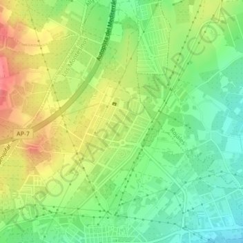 Carte topographique La Herrada, altitude, relief