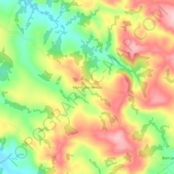 Carte topographique Morro dos Ventos, altitude, relief