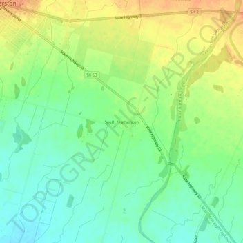 Carte topographique South Featherston, altitude, relief