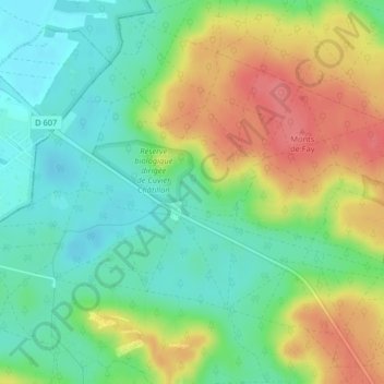 Carte topographique Bas Cuvier, altitude, relief