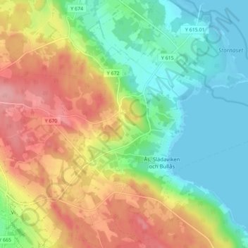 Carte topographique Släda, altitude, relief
